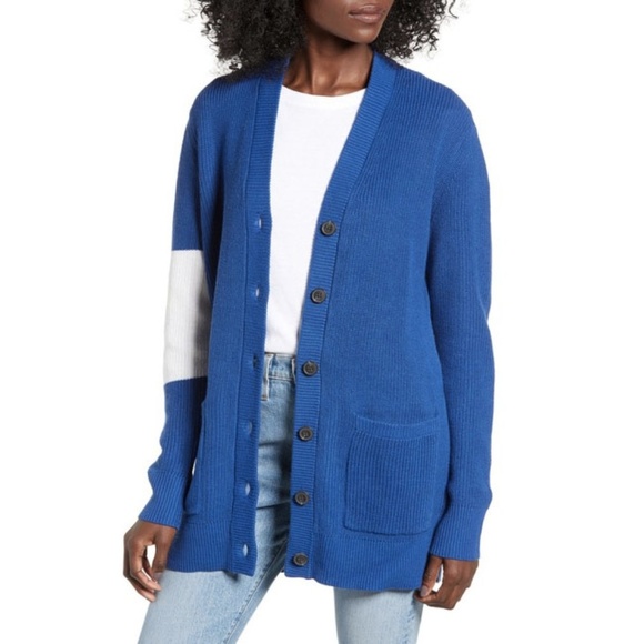 Calvin Klein Sweaters - Calvin Klein Color Block Blue Cardigan XL